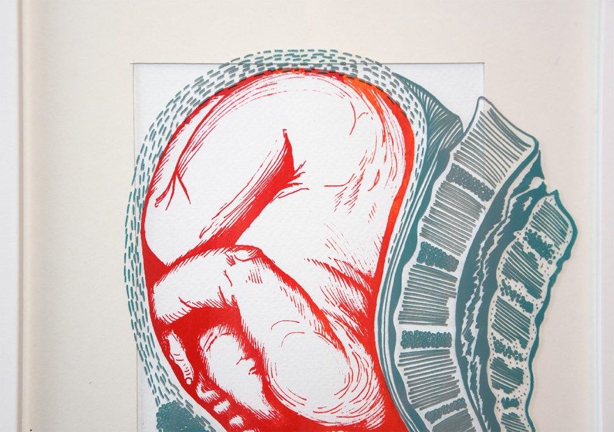 V POULIQUEN_Le Haricot, sérigraphie bichromie sur papier et verre, 21x30cm, juin 2016